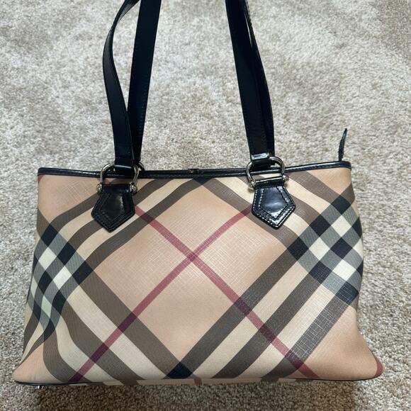 Burberry Handbags - Y2K Burberry Classic Check Shoulder Tote Bag